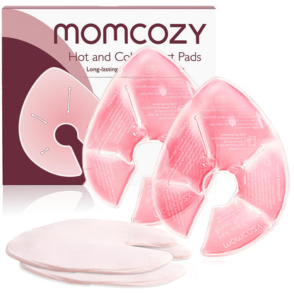 Momcozy Almofadas Térmicas para Seios 2 em 1 Quente e Frio - Rosa (2 Unid.)