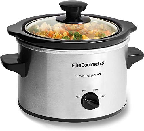 Elite Gourmet MST-250XS Panela Elétrica Lenta 1,5 Quartos Inox