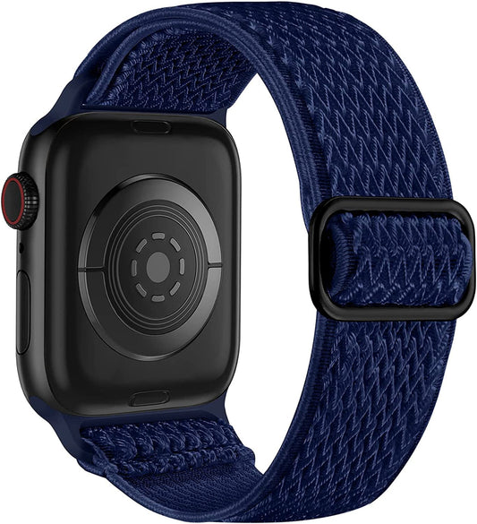 Lerobo Pulseira de Nylon Elástica Ajustável Compatível com Apple Watch (Azul Midnight)