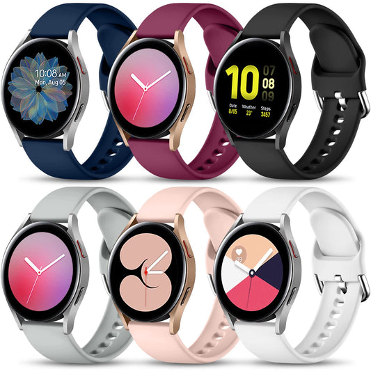 Lerobo 6 Pulseiras 20mm Silicone Compatível com Samsung Galaxy Watch (6 Cores)