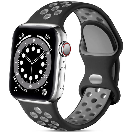 Lerobo Pulseira Esportiva Compatível com Apple Watch 38mm-49mm (Preto/Cinza)