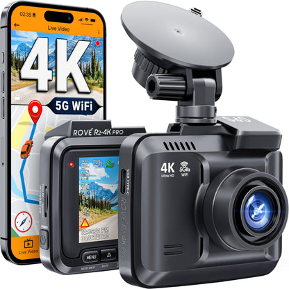 ROVE R2-4K PRO Dash Cam, Wi-Fi 5GHz, GPS e Visão Noturna