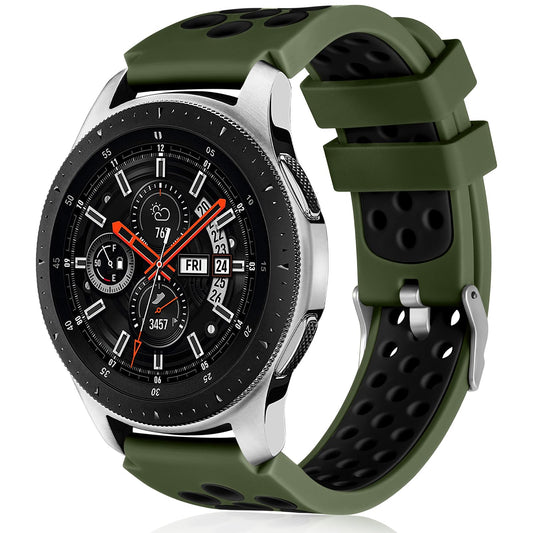 Lerobo Pulseira Silicone Samsung Galaxy Watch (Verde Exército/Preto)