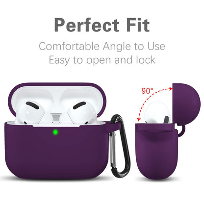 Lerobo Capa Protetora de Silicone para AirPods Pro com Mosquetão (Roxo)