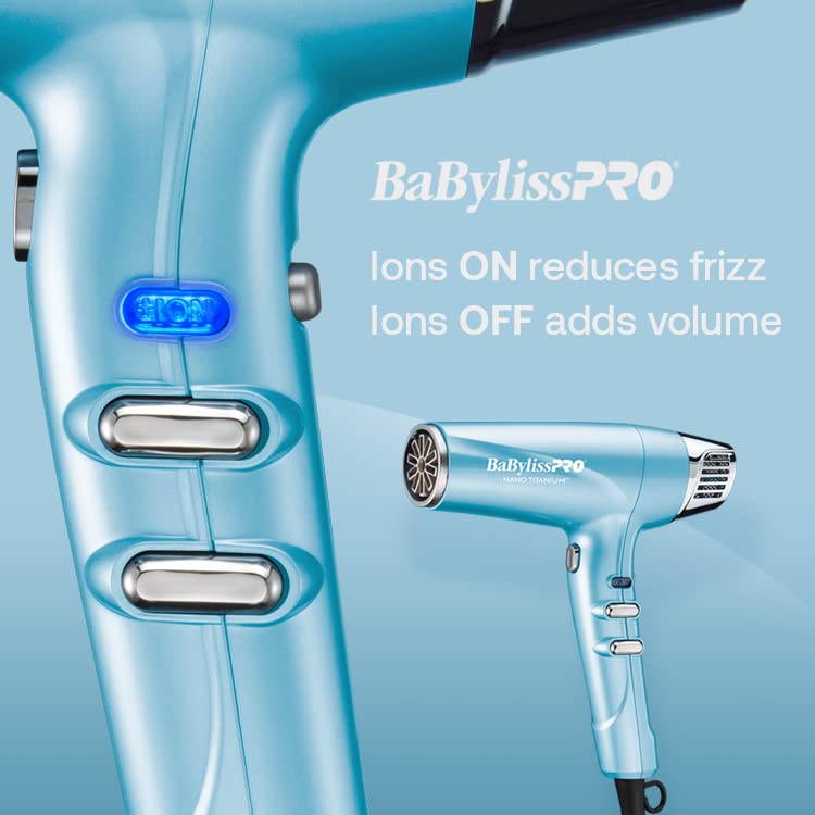 Secador BaBylissPRO Nano Titanium 1875W Iônico Azul