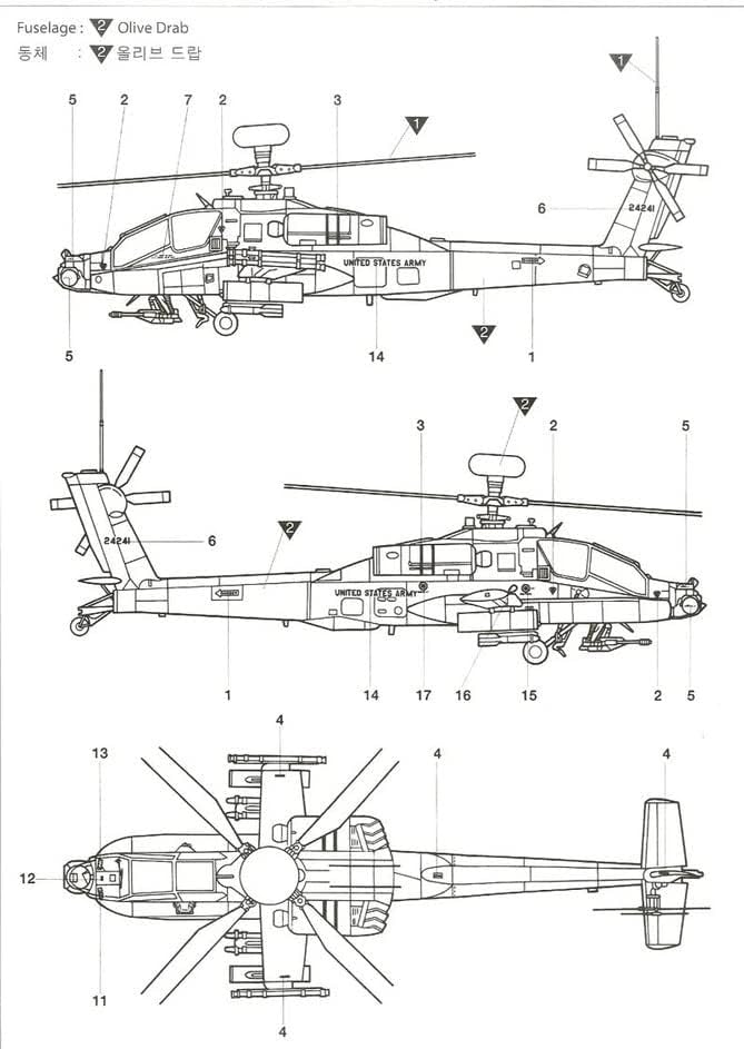 Academy 1/48 Boeing AH-64D Longbow Modelo Plástico Detalhado