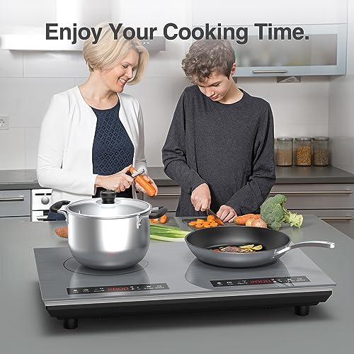 VBGK Cooktop de Indução Duplo 24" 4000W com Timer e Bloqueio Infantil