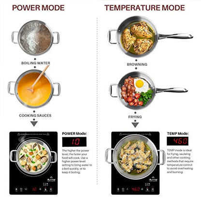 Duxtop Cooktop Portátil de Indução 1800W, Painel Sensor e Vidro Completo