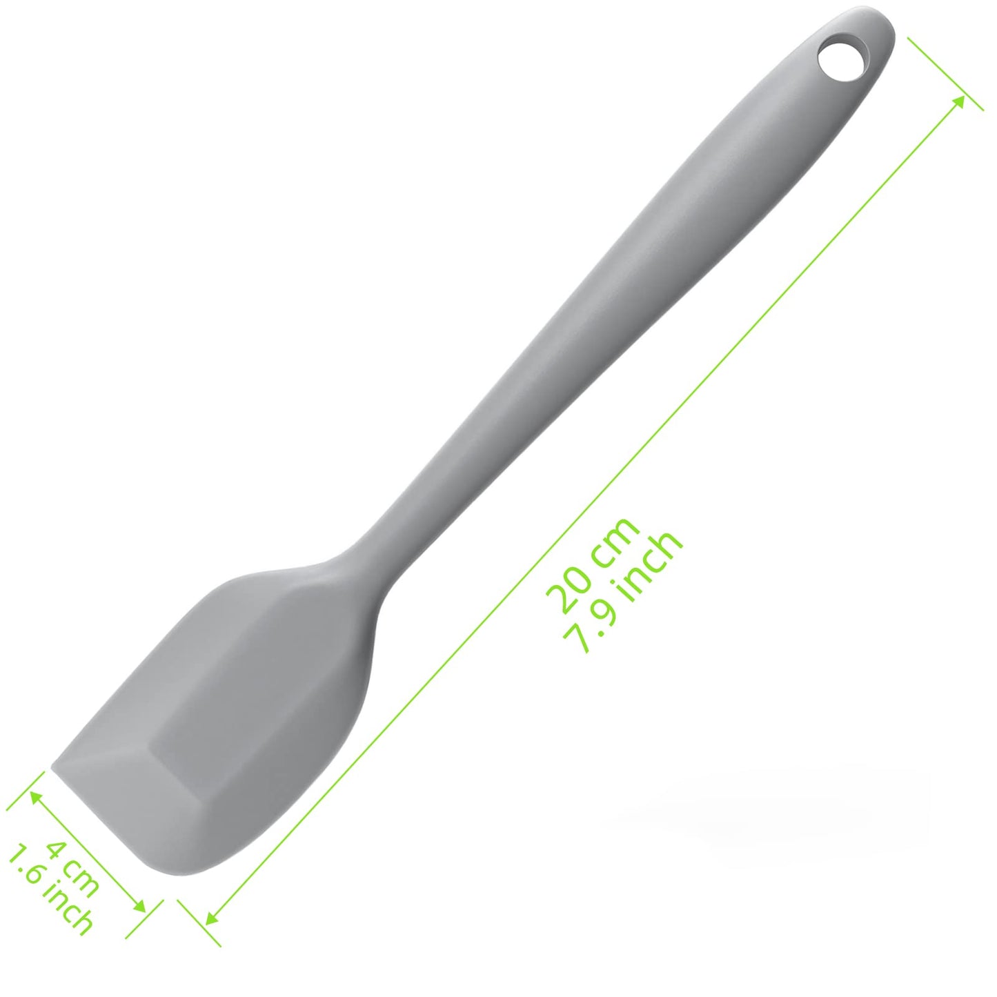 Secura Espátula de Silicone Pequena Antiaderrapante para Cozinha (Cinza)