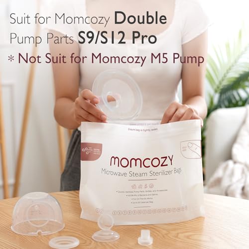 Momcozy Sacos de Esterilização a Vapor para Micro-ondas, Reutilizáveis, 15 Unidades