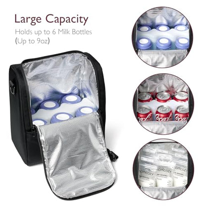 Momcozy Bolsa Térmica para Mamadeiras, Capacidade para 6, Preta