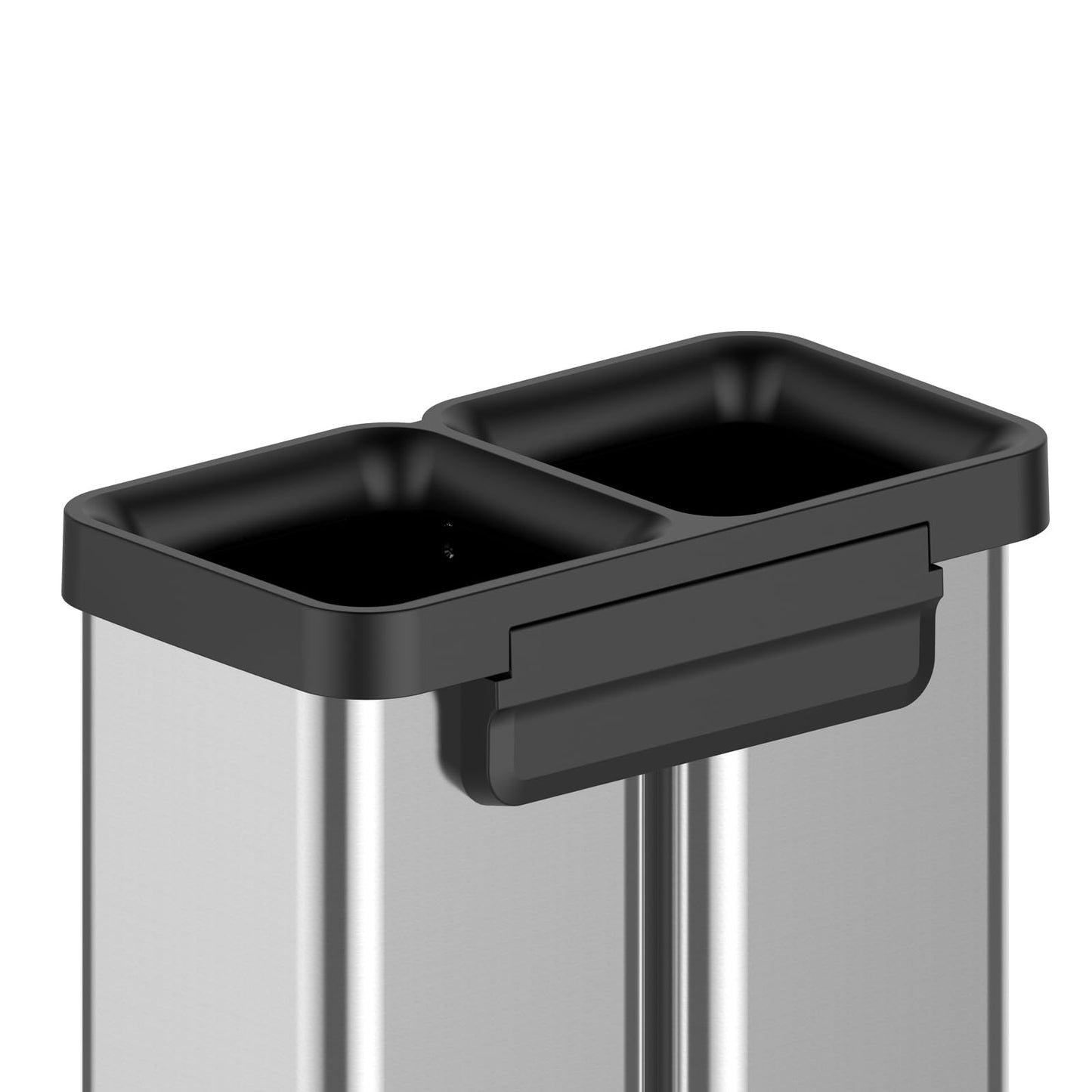 Takywep Lixeira Dupla de Aço Inox 40L com Compartimento para Reciclagem