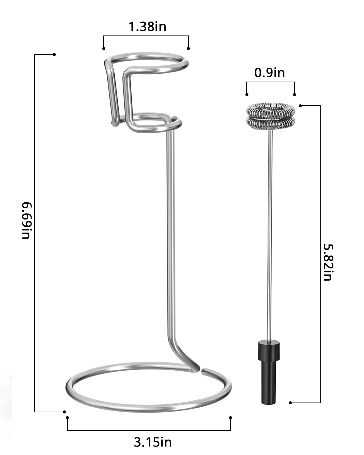 Maestri House Rechargeable Milk Frother Holder and Whisk Rod