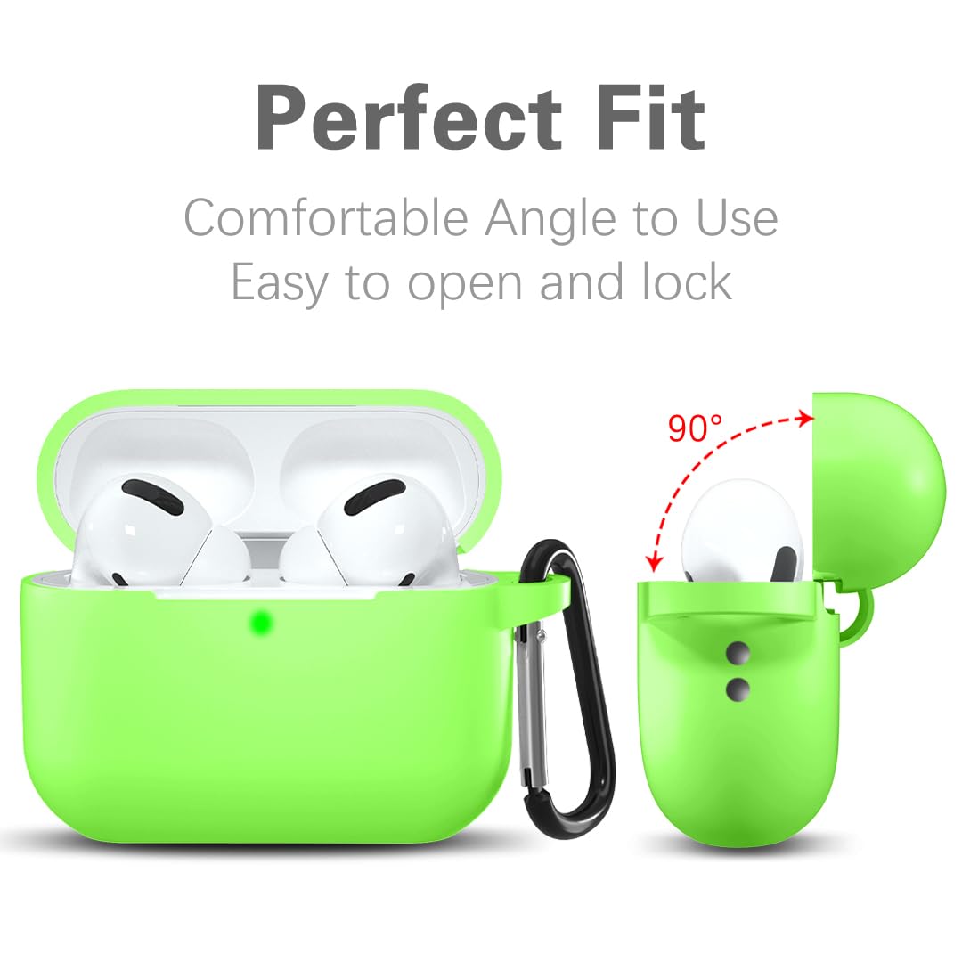 Lerobo Capa Silicone Fluorescente para AirPods Pro 2ª/1ª Geração (Verde Fluorescente)