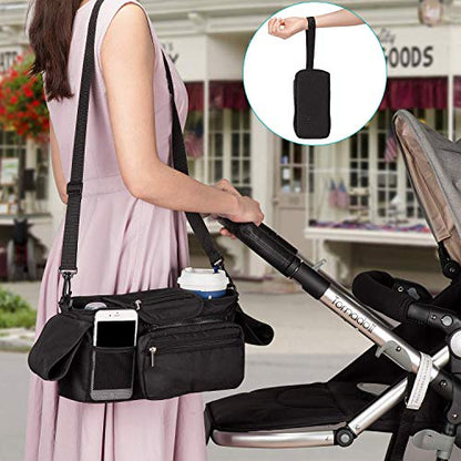 Momcozy Organizador Universal para Carrinho com Porta-copos Isolados e Bolsa Destacável - Preto