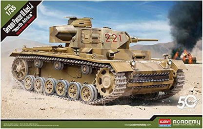 Academy 1/35 Panzer III AUSF.J North Africa - Kit de Montagem de Tanque