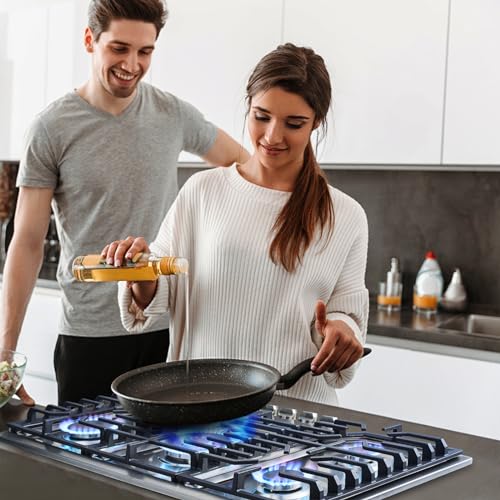 Cooktop a Gás AMZCHEF 36" com 5 Queimadores SABAF e Chapa Dupla (Inox)