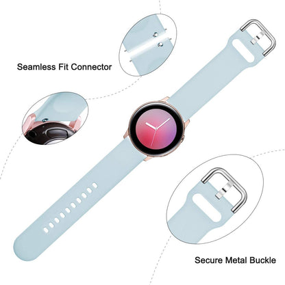 Lerobo Pulseira Silicone 20mm Samsung Galaxy Watch (Cinza/Rosa/Azul)