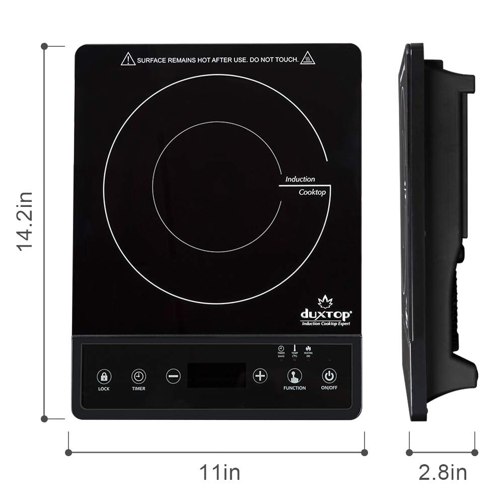 Duxtop Fogão de Indução Portátil com Timer e Sensor Touch 1800W (Preto)