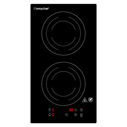 Amzchef Cooktop de Indução 2 Bocas com Plug 1800W, 9 Níveis de Potência