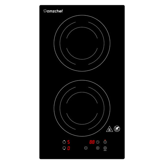 Amzchef Cooktop de Indução 2 Bocas com Plug 1800W, 9 Níveis de Potência