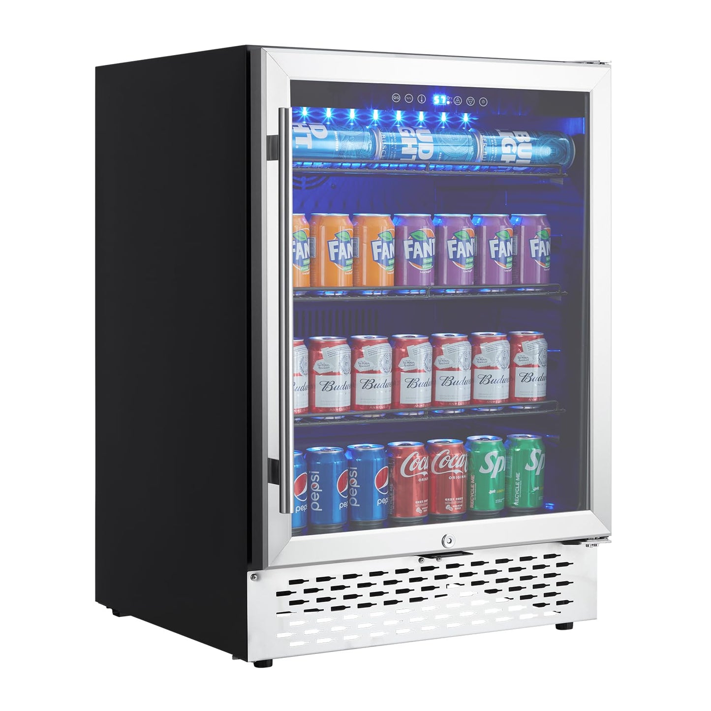 Takywep Refrigerador de Bebidas 120 Latas 139L Inox Porta de Vidro