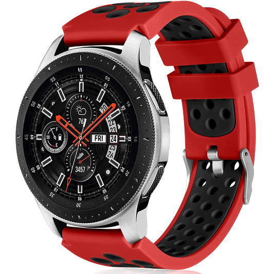 Easuny Pulseira Esportiva de Silicone Compatível com Galaxy Watch 3  (Vermelho/Preto)