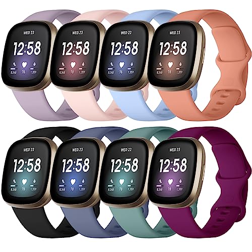 Lerobo 8 Pulseiras Compatíveis com Fitbit Versa 4/Sense 2 (Cores Variadas)