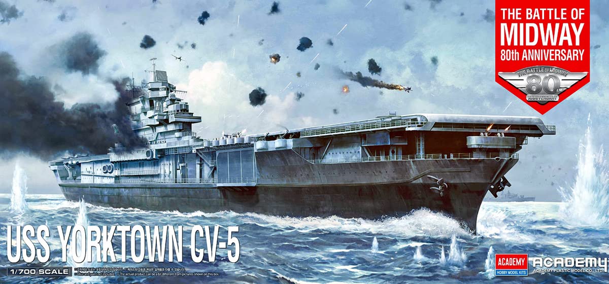 Academy CV-5 Yorktown 1/700 - Porta-aviões da Marinha dos EUA