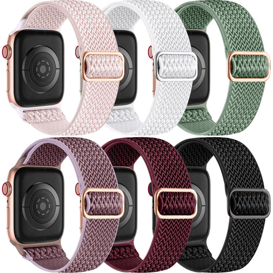 Lerobo 6 Pulseiras Trançadas Nylon p/ Apple Watch 38-49mm