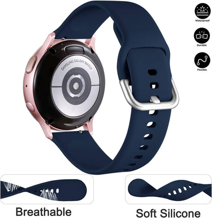 Lerobo 3 Pulseiras de Silicone 20mm para Samsung Galaxy Watch G (Azul Marinho/Preta/roxo)