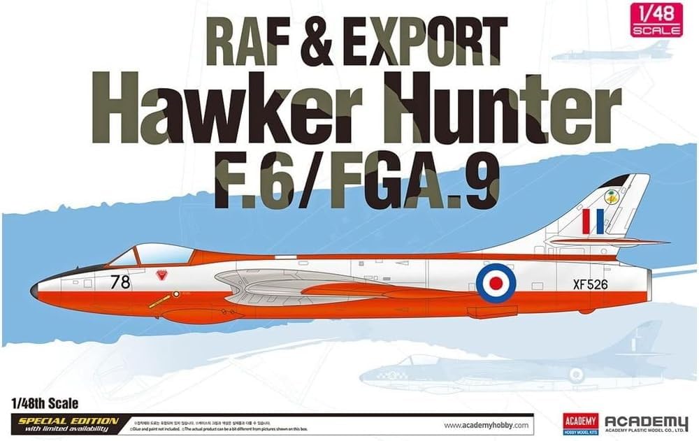 Academy 12312 Kit Modelo 1:48 Hawker Hunter F.6/FGA.9 RAF & Export