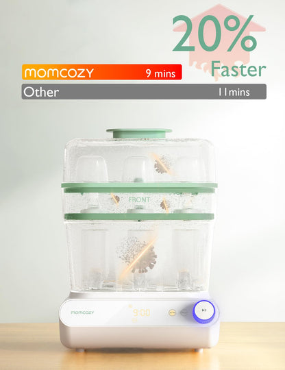 Momcozy Esterilizador e Secador de Mamadeiras 3 Camadas com Grande Capacidade, Verde