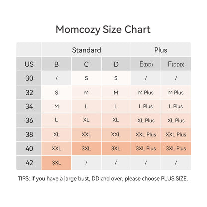 Momcozy Sutiã Amamentação Sem Costura Jelly Strip Creme XXG Plus