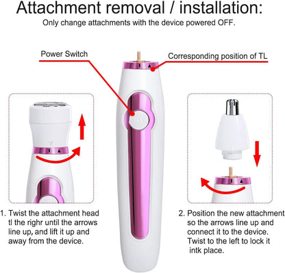 Barbeador Elétrico para Mulheres, indolor 6 em 1