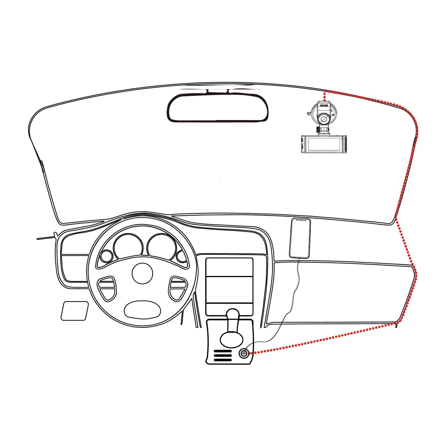 REDTIGER Carregador Veicular USB-C para Dash Cam, 3,5m