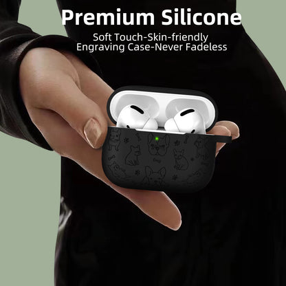 Lerobo Capa Gravada Silicone para AirPods Pro 2ª/1ª Geração USB-C (Preto)