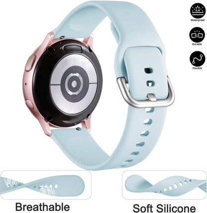 Lerobo Pulseira Silicone 20mm Samsung Galaxy Watch (Cinza/Rosa/Azul)