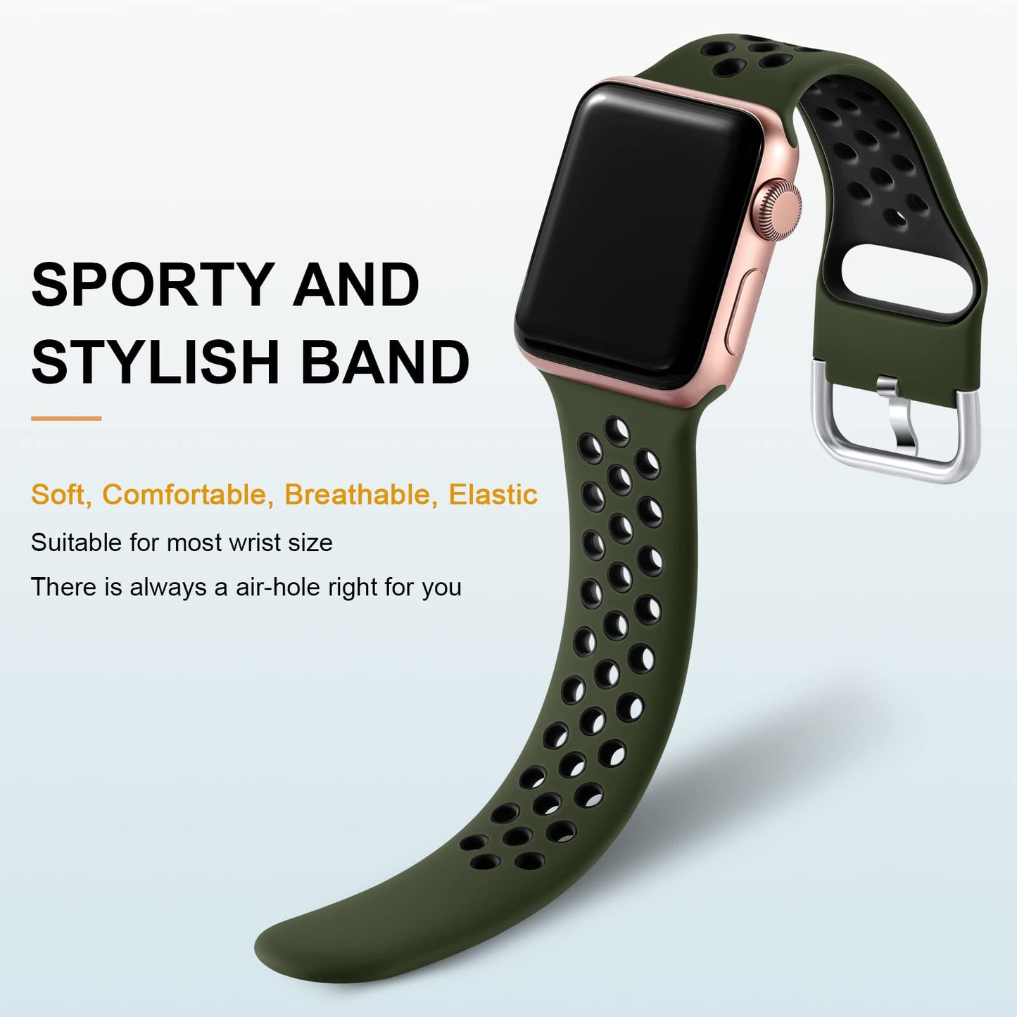 Lerobo Pulseira Silicone 38-41mm Compatível Apple Watch (Antracite)