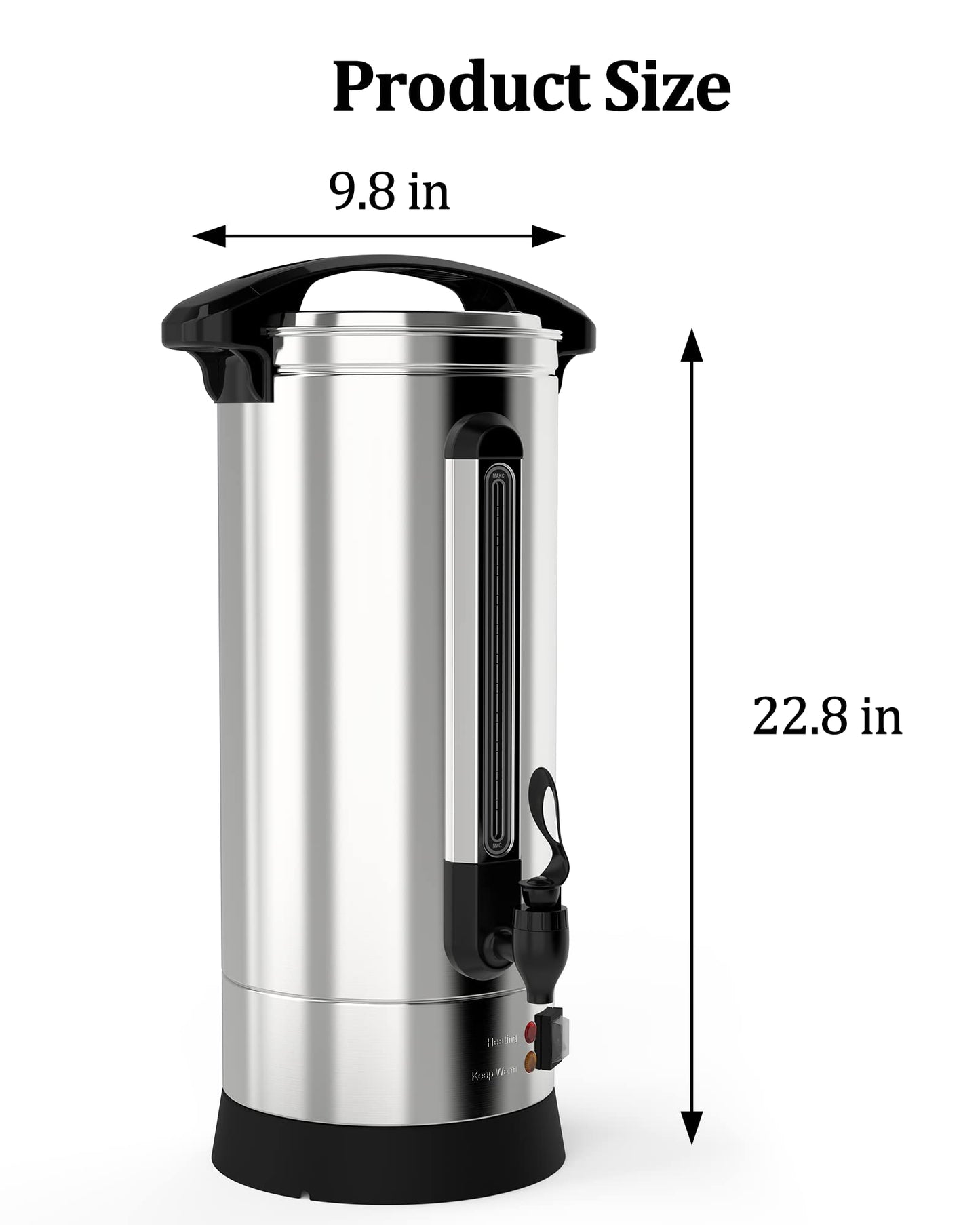 Takywep Urna de Café 10L Aço Inox 1500W 65 Xícaras Prata