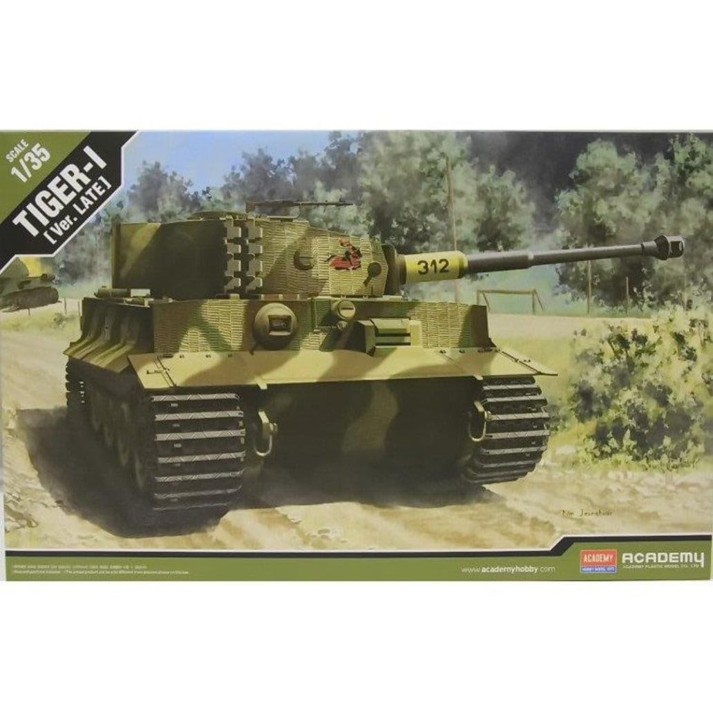 Academy Modelo 1/35 Tiger I Versão Tardia - Kit de Montagem com Zimmerit