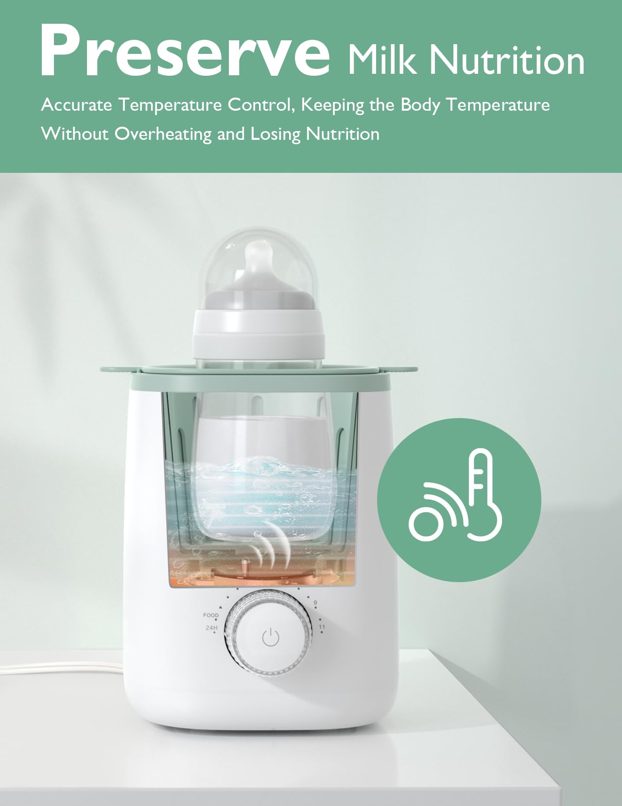 Momcozy Nutri Aquecedor de Mamadeiras 9 em 1 com Luz Noturna