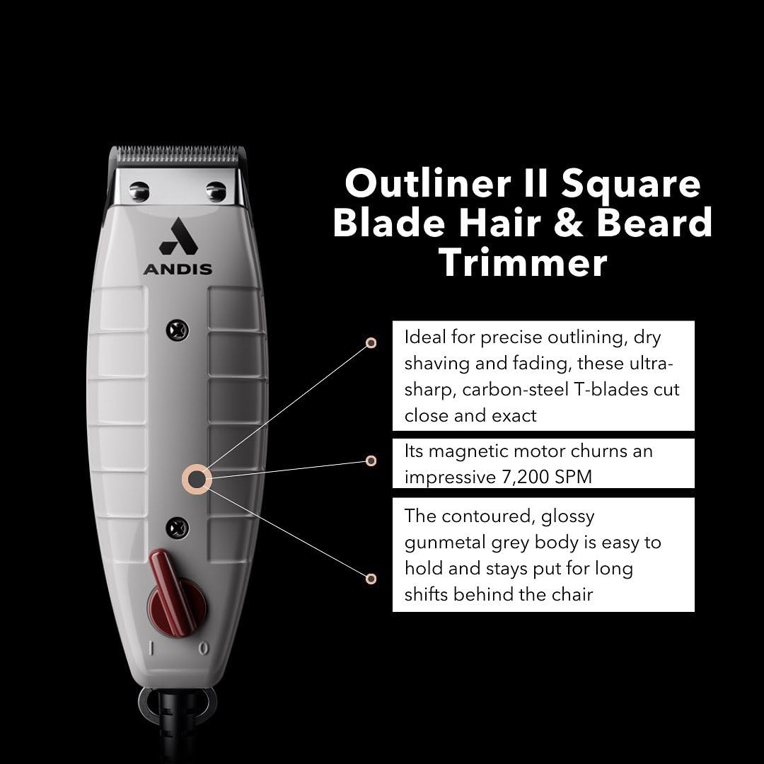 Trimmer Andis 04685 Outliner II com Lâmina T - Cinza