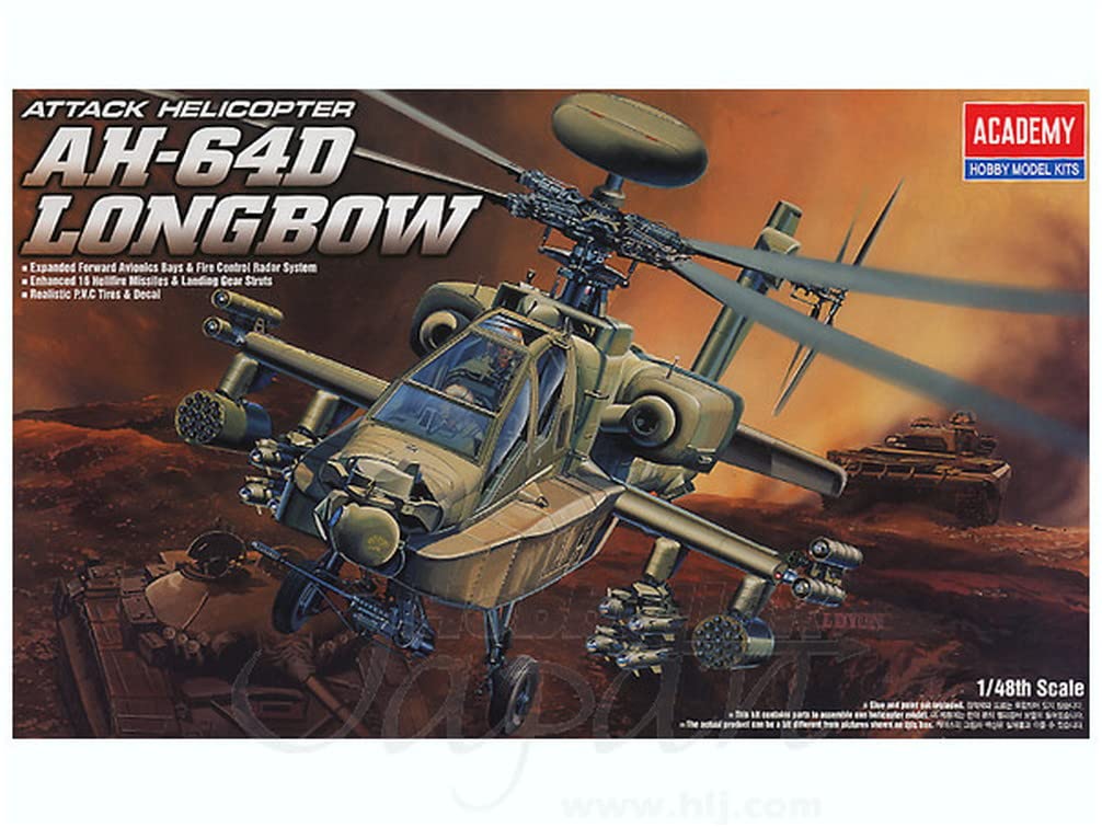 Academy 1/48 Boeing AH-64D Longbow Modelo Plástico Detalhado