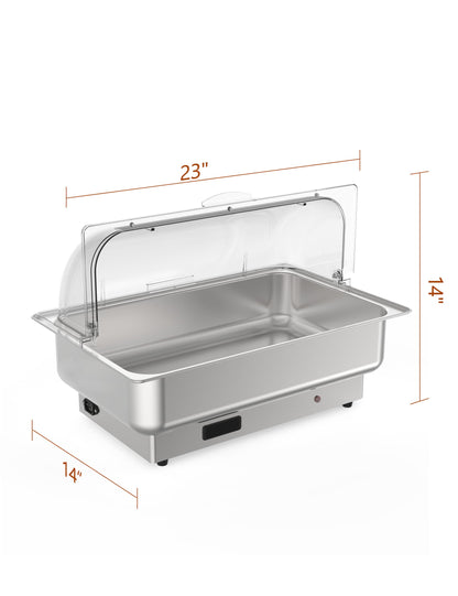 Takywep Réchaud Elétrico 9 Qt Aço Inox Prata com Tampa Rolante