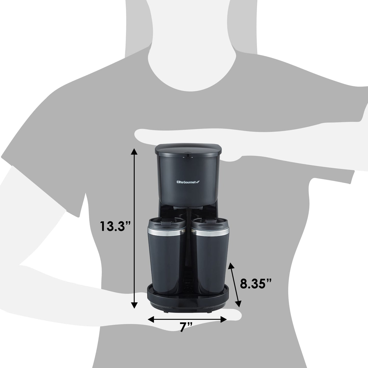 Elite Gourmet EHC116 Cafeteira Dual Drip 4 Fatias Preto