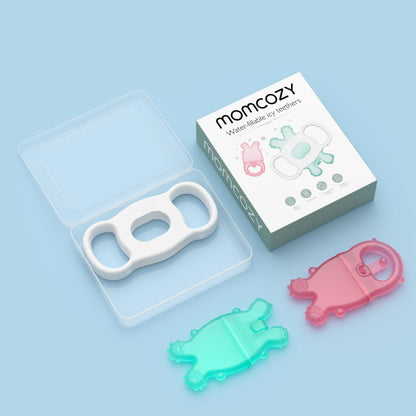 Momcozy Mordedores de Silicone Recheáveis com Água - Alívio para Dentição - 2 Unidades