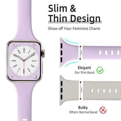 Lerobo 6 Pulseiras Slim Apple Watch (Branco/Preto/Bege/Roxo/Rosa/Marrom)