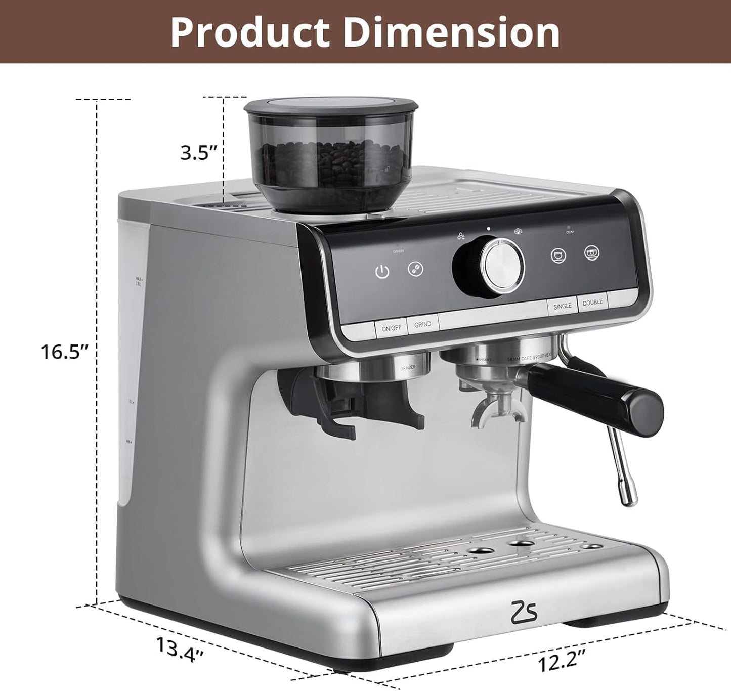 Takywep Máquina de Espresso Semi-Automática 20 Bar 2,8L Cinza