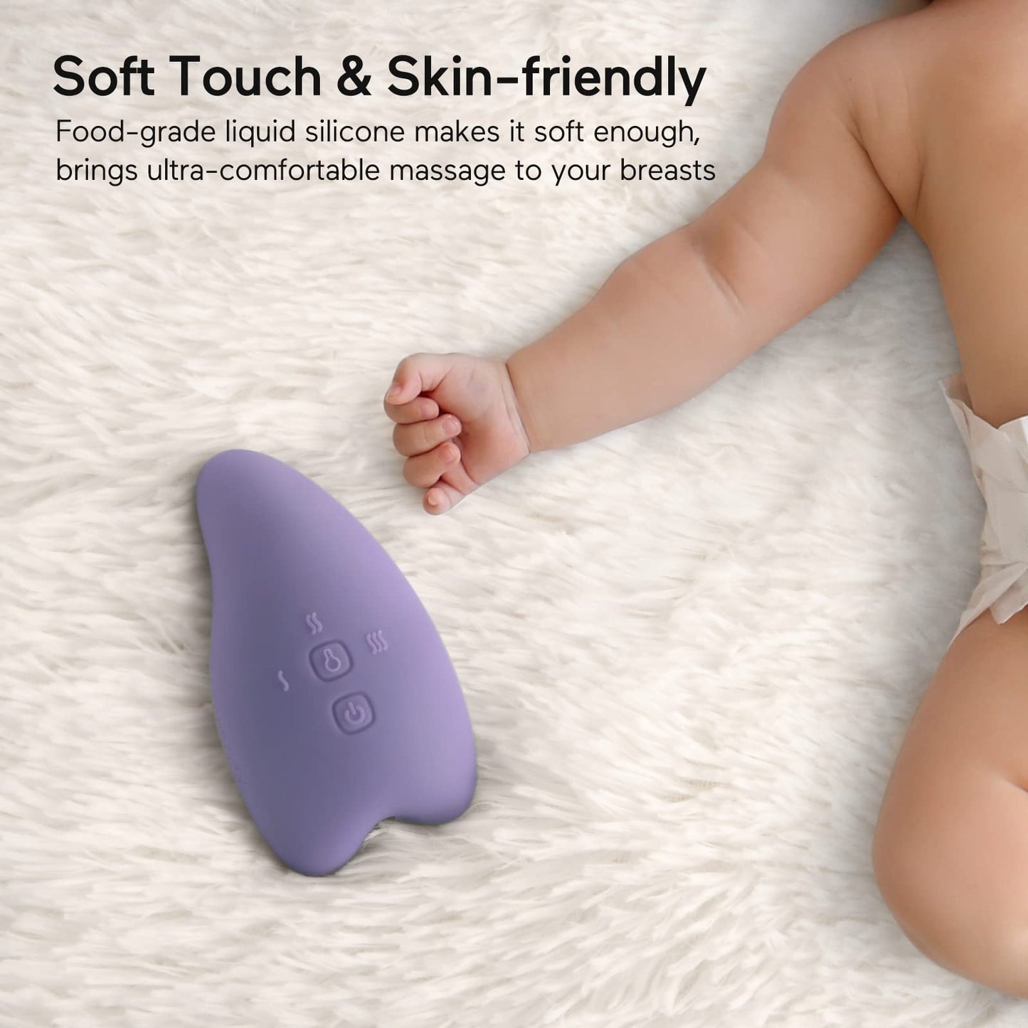 Momcozy Massageador de Lactação Aquecido e Vibratório, Lilás